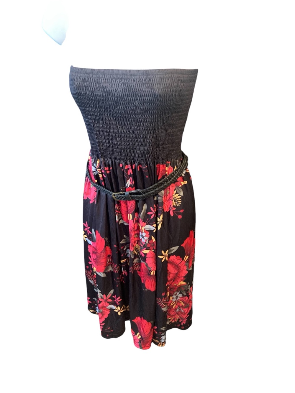Strapless Smocked Summer Dress w/ Belt